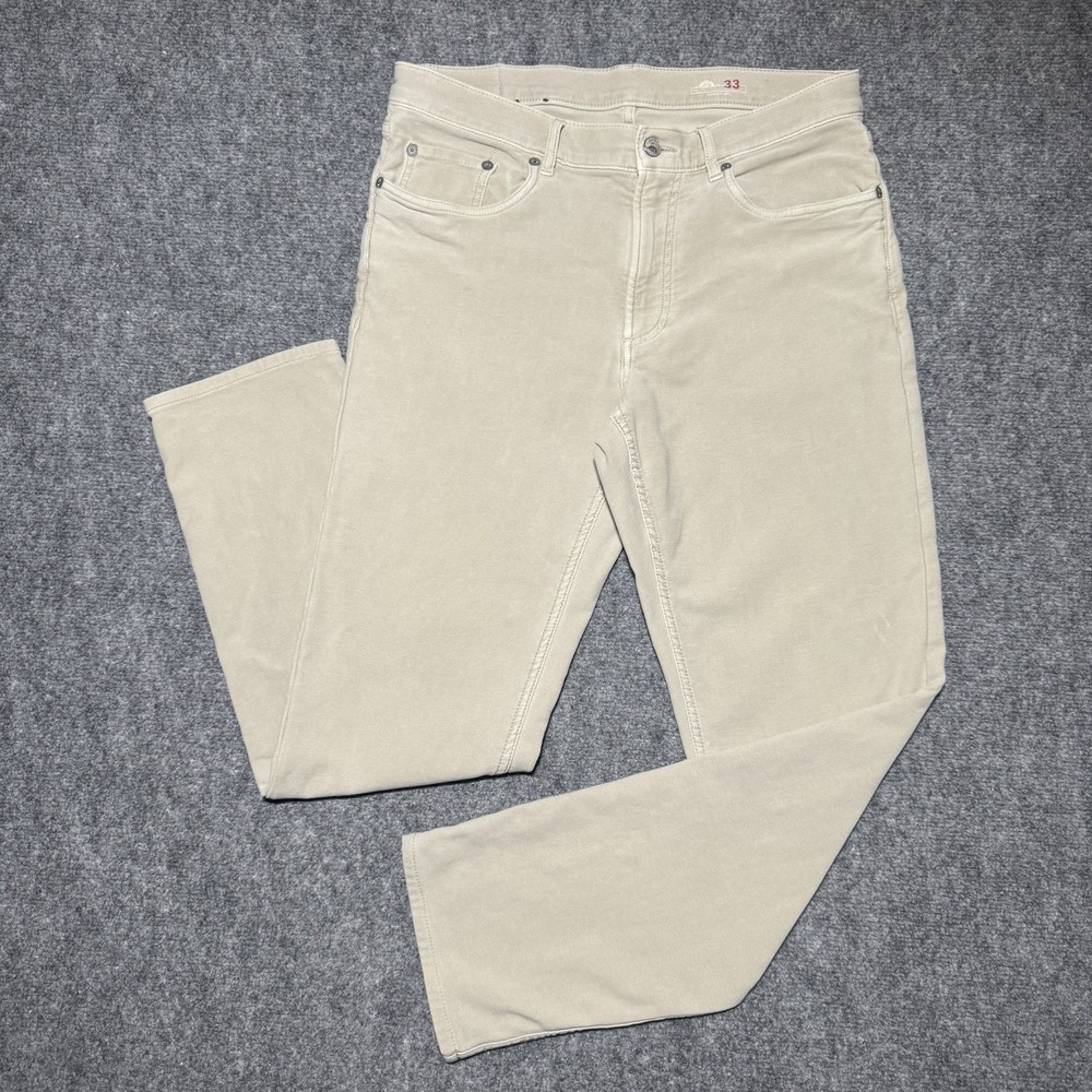 Faherty Stretch Terry 5-Pocket Pant Jeans Men Tag 33 (33x29) Desert Khaki Tan
